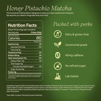Clevr Blends Pistachio Matcha SuperLatte, Organic Ceremonial Grade, Instant Superfood Powder Blend with Lions Mane, Reishi Mushroom, Coconut Cream, Oat Milk, Ashwagandha, Serve Hot or Iced (14 Lattes)