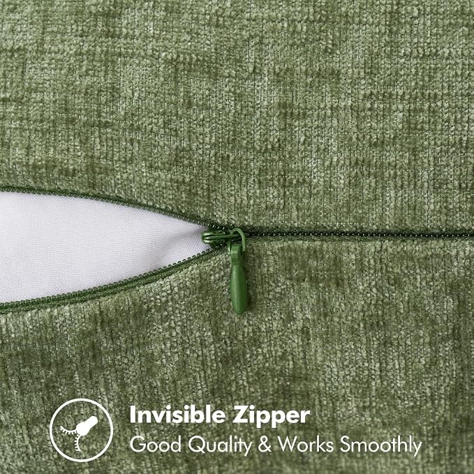 MIULEE Decorative Euro Sham Pillow Covers 24x24 Inch Sage Green 2 Pack | - Image 7