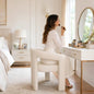 Hyfirm Upholstered Barrel Dining Chair, Linen Fabric Modern Accent Vanity Chair by Hyfirm