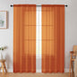 Orange Sheer Curtain for Bedroom Living Room 78 Inches Long 2 Panels Set by WelvetBLK