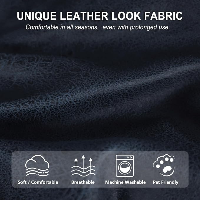ANARACHON Leather Look Recliner Couch Cover, 8-Pieces Stretch Recliner Sofa - Image 5
