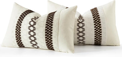 MIULEE Set of 2 Dark Brown Boho Decorative Lumbar Pillow Covers 12x20 Inch | - Image 7