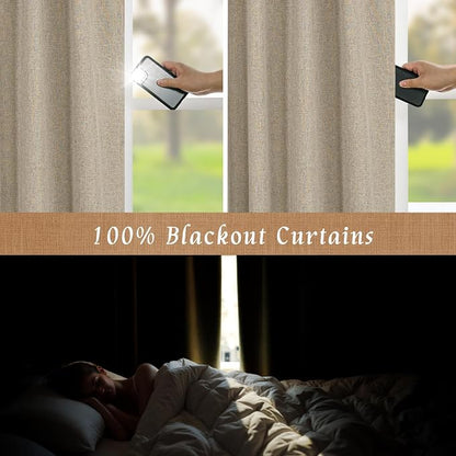100% Blackout Short Linen Curtains - Image 3