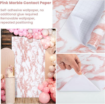 practicalWs White/Pink Marble Contact Paper Granite Peel and Stick Countertops - Image 4