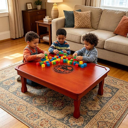 Folding Coffee Table, Japanese-Style Square Low Wood Table, - Image 7