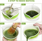 Matcha Whisk Set – 5 PCS Complete Ceremonial Grade Matcha Set, Premium Japanese Matcha Kit with Bamboo Whisk for Matcha Tea, Matcha Bowl, Scoop, Sifter, and Ceramic Holder