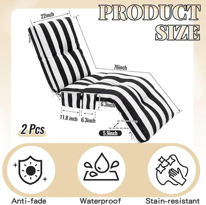 Kigley Outdoor Chaise Lounge Cushions - Image 2
