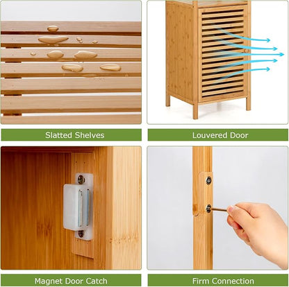 Tangkula Bathroom Cabinet, 65 Inch Tall Slim Bathroom Storage Cabinet - Image 8