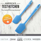 DI ORO Silicone Spatula Set - Rubber Kitchen Spatulas for Baking, Cooking, & Mixing - 600°F Heat-Resistant & BPA Free Silicone Scraper Spatulas for Nonstick Cookware - Dishwasher Safe (5pc, Blue)
