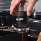 IKAPE 58MM Coffee Distributor, New Wooden Handle Design, Gravity Adaptive Espresso Distributor Fits All 58.35MM Espresso Portafilter, Compatible with 58.35MM Rancilio Bottomless Portafilter