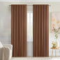 MIULEE Cappuccino Brown Back Tab Blackout Curtains 52"x84" Long 2 Panel Set | by MIULEE