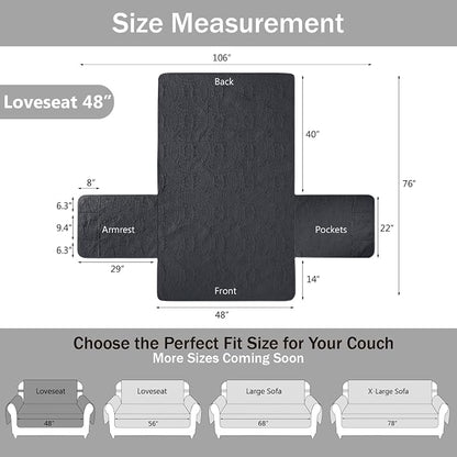 Black Loveseat Covers for 2 Cushion Couch, Water-Repellent Covers for Love Seat - Image 7