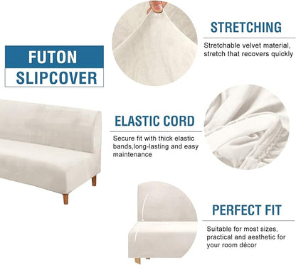 H.VERSAILTEX Real Futon Cover Armless Sofa Covers Sofa Bed Covers Stretch Futon - Image 2