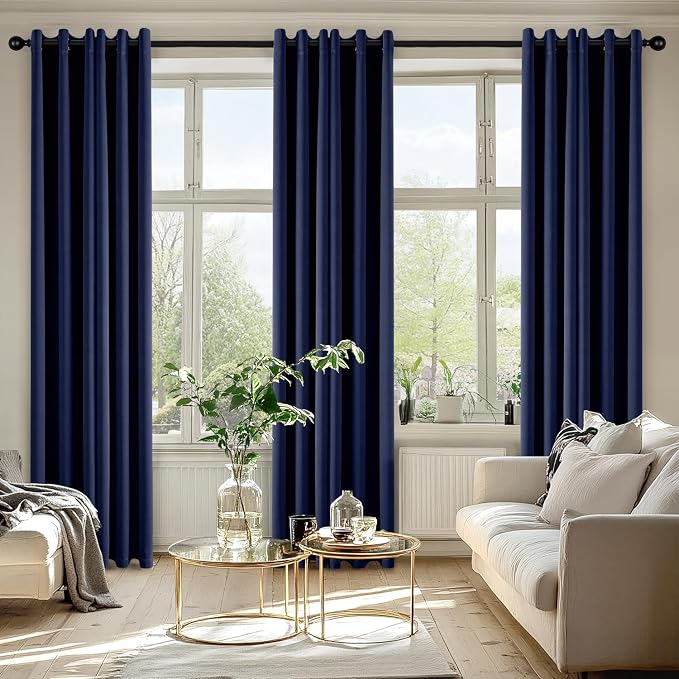 MIULEE Blackout Curtains for Bedroom 2 Panels 40 x 86 Inch Long Navy Blue | - Image 6
