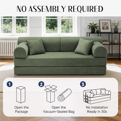79'' Convertible Sofa Bed, 6 in 1 Folding Floor Futon Couch Sleeper - Image 6