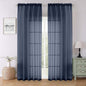 Navy Blue Sheer Curtains 90 Inches Long 2 Pcs, Soft Airy Light Filtering Home by Lecloud