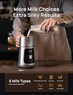 Dreo Milk Frother [Upgraded], All-in-1 Electric Foam Maker for Coffee, 15oz/450ml Automatic Foam Frother for Latte Art-level Microfoam, 30+ Drinks, Dishwasher Safe, Easy to Clean, LED display