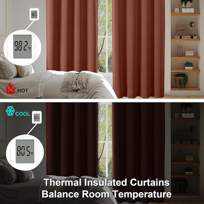 Simplebrand Ava Terracotta Short Blackout Curtains - Image 6