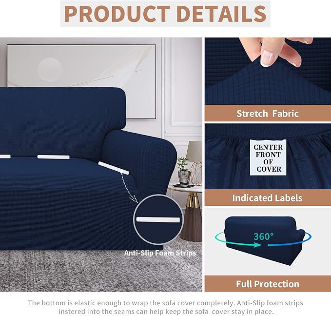 Easy-Going 100% Waterproof Couch Cover, 3 Cushion Couch Slipcover - Image 4