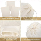 Boao 50 Pcs Cheese Cloth Tea Bags 6 x 8 inch for Straining Reusable Tea Filter Loose Empty Soup Spice Bags for Cooking Cold Brew Coffee Muslin Strainer