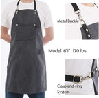 No-Tie Canvas Apron Heavy-Duty 16OZ Work Apron with Front Pocket Extra Long Straps Adjustable M–XXL