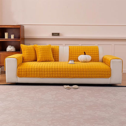 Velvet Couch Cover, Plush Sectional Sofa Cover Washable, Anti Slip Sofa - Image 7
