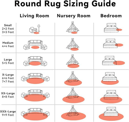 OLANLY Coral Red Round Rugs for Bedroom - Image 8