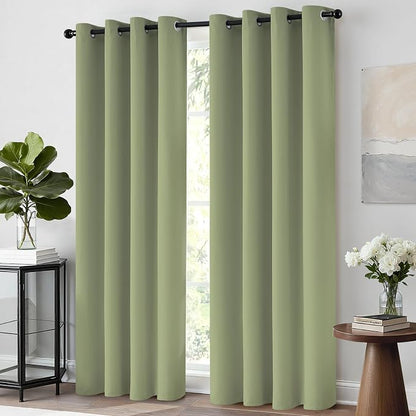 Yakamok Room Darkening Curtains 52x72 inch Length Sage Green-Living Room | 2 - Image 2