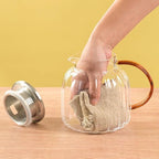 Glass Pitcher,46.7 oz/1380 ml,Hand Blown Glass Water Pitcher with Lid for Juice,Coffee, Tea, Milk, Hot Water and Iced tea,Father's Day Gifts