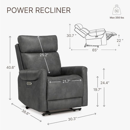 KISLOT Leather Recliner Chair for Adults Wall Hugger RV Recliner - Image 3