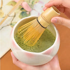 8 pieces Handmade Gift box set of ceramic matcha bowl, Japanese retro high appearance level tulip matcha bowl