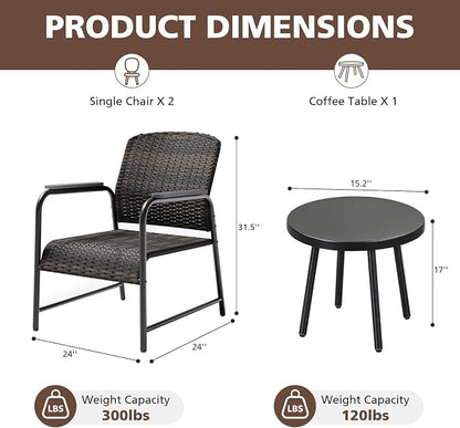 Jing's Villa 3-Piece Outdoor Bistro Set - Image 3