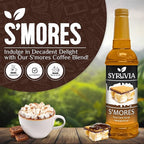 Syruvia S’mores Syrup for Coffee - 25.4 fl oz. Kosher and Gluten-Free. Perfect for Lattes, Smoothies, Shakes, Drinks, Desserts, and More.