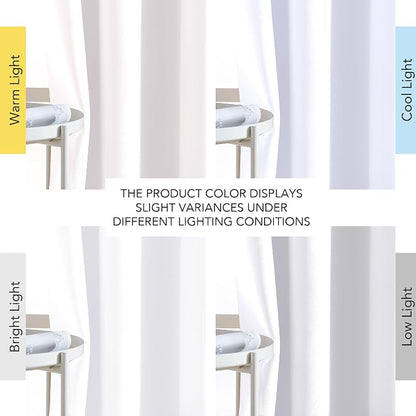 NICETOWN Greyish White Room Darkening Curtain Panels - Image 2