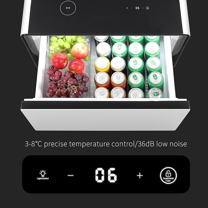 LUMISOL Smart Side Table with Built-in Fridge, Wireless Charging, Temperature - Image 6