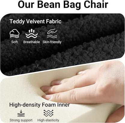 Giant Bean Bag Chair for Adults, Comfy Chairs for Bedroom, Memory Foam Chair - Image 2