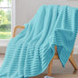 BEDELITE Ribbed Twin Blanket for Couch & Bed, Sky Blue, Warm Yet Lightweight by BEDELITE