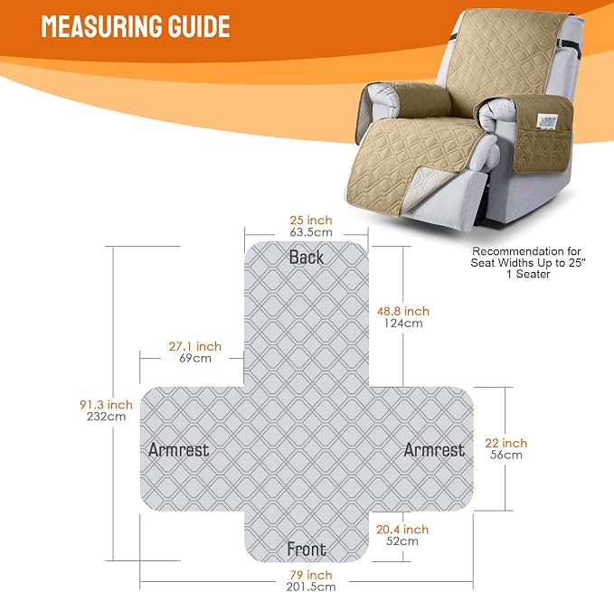 VANSOFY 100% Waterproof Recliner Chair Covers, Recliner Cover Non-Slip Dog - Image 2