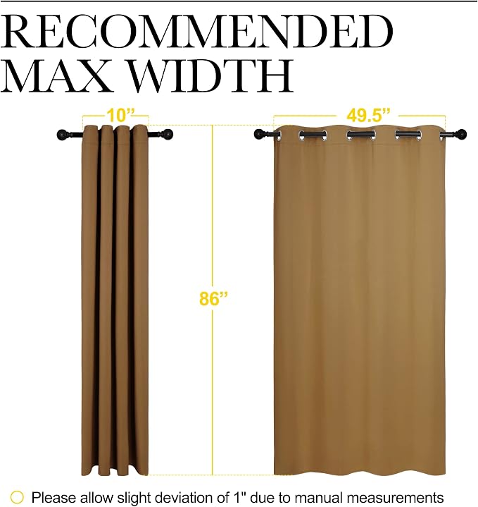 NICETOWN Sleek Blackout Curtains 86 inches Length - Image 7