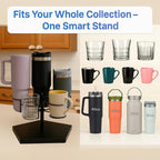 Stanley Cup Holder & Rotating Bottle Organizer – 5-Slot Wood Stand for 20/30/40oz Tumblers, Drinking Glasses, Coffee Mugs, Yeti, Hydro Flask – Countertop & Cabinet Cup Storage Rack