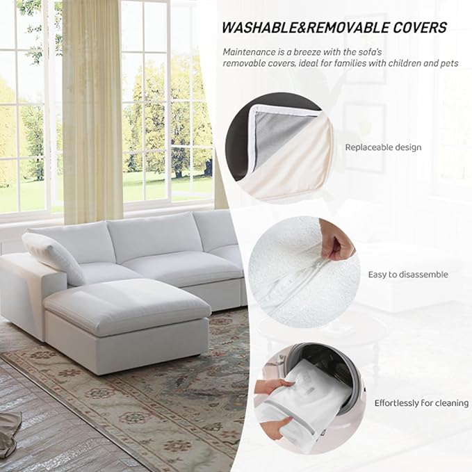 Cloud Modular Sectional Sofa Couch, Oversized Couch 6 Seater - Image 4