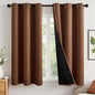 MIULEE 100% Blackout Curtains for Bedroom 40x63 Inch Long Mocha Brown | 2 Thick by MIULEE