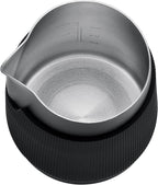 Normcore Handleless Milk Frothing Jug, Milk Pitcher 15.2 oz, Milk Frother Steamer Cup Stainless Steel Espresso Cup, Sharp Spout, Black, 450 ml