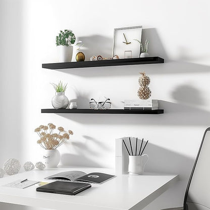 YYWUOJJ Wood Floating Shelves for Wall Decor, Rustic Wall Shelves for Bedroom - Image 6