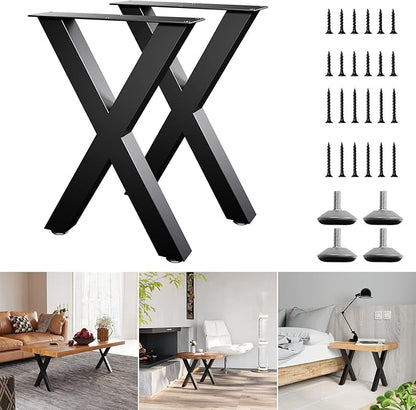 Bench Legs 16 Inch, X-Shaped Metal Coffee Table Legs, Table Legs Set of 2 by ITeeLas