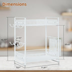 VITVITI Coffee Bar Organizer with Mug Holder, Metal Coffee Station Organizer for Countertop, 2 Tier Cup Mug Holders Rack with Basket for Kitchen Office, Black