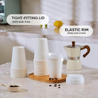 JOLLY PARTY [100 Pack] 12 oz Paper Coffee Cups, Disposable Paper Coffee Cup with Lids, Hot/Cold Beverage Drinking Cup for Water, Juice or Tea, Suitable for Home, Shops and Cafes
