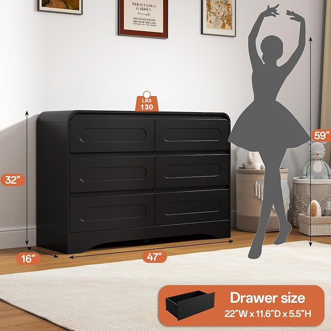 4 Pcs Bedroom Set, Dresser and Nightstand Sets, Including Modern Wooden Tall 6 - Image 3
