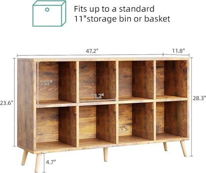 8-Cube Bookshelf 2 Tier Retro Bookcase - Image 3