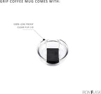 IRON °FLASK Grip Coffee Mug - Leak Proof, Vacuum Insulated Stainless Steel Bottle, Double Walled, Thermo Travel, Hot Cold, Water Metal Canteen - Fire, 24 Oz - Rubber Bottom